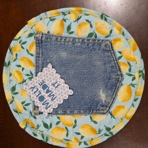 Upcycled Molly Made It Blue Jean Tortilla Holder, Keeps Tortillas Warm